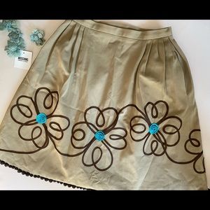 Moschino Cheap and Chic Vintage Embroidered Skirt with Bead Accents. (NWT’s)